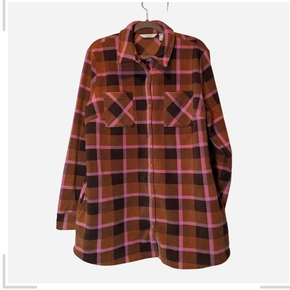 d&co Jackets & Blazers - Pre-owned Women's Plaid Utility Jacket in Brown and Pink